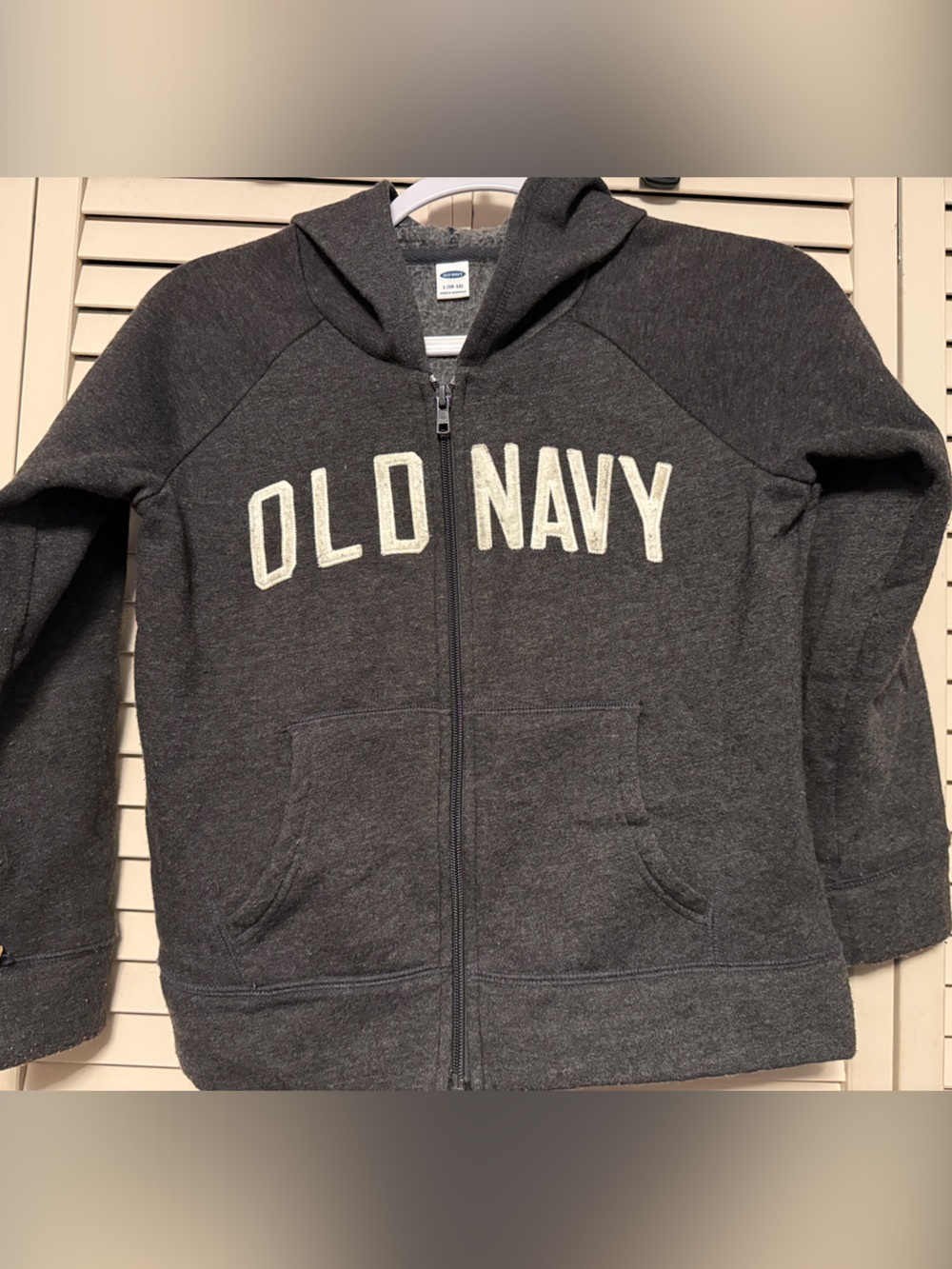 Old Navy Charcoal Gray Full-Zip Logo Hoodie